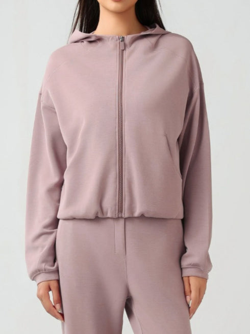Millennia Zip Up Dropped Shouder Active Hooded - Odaingerous